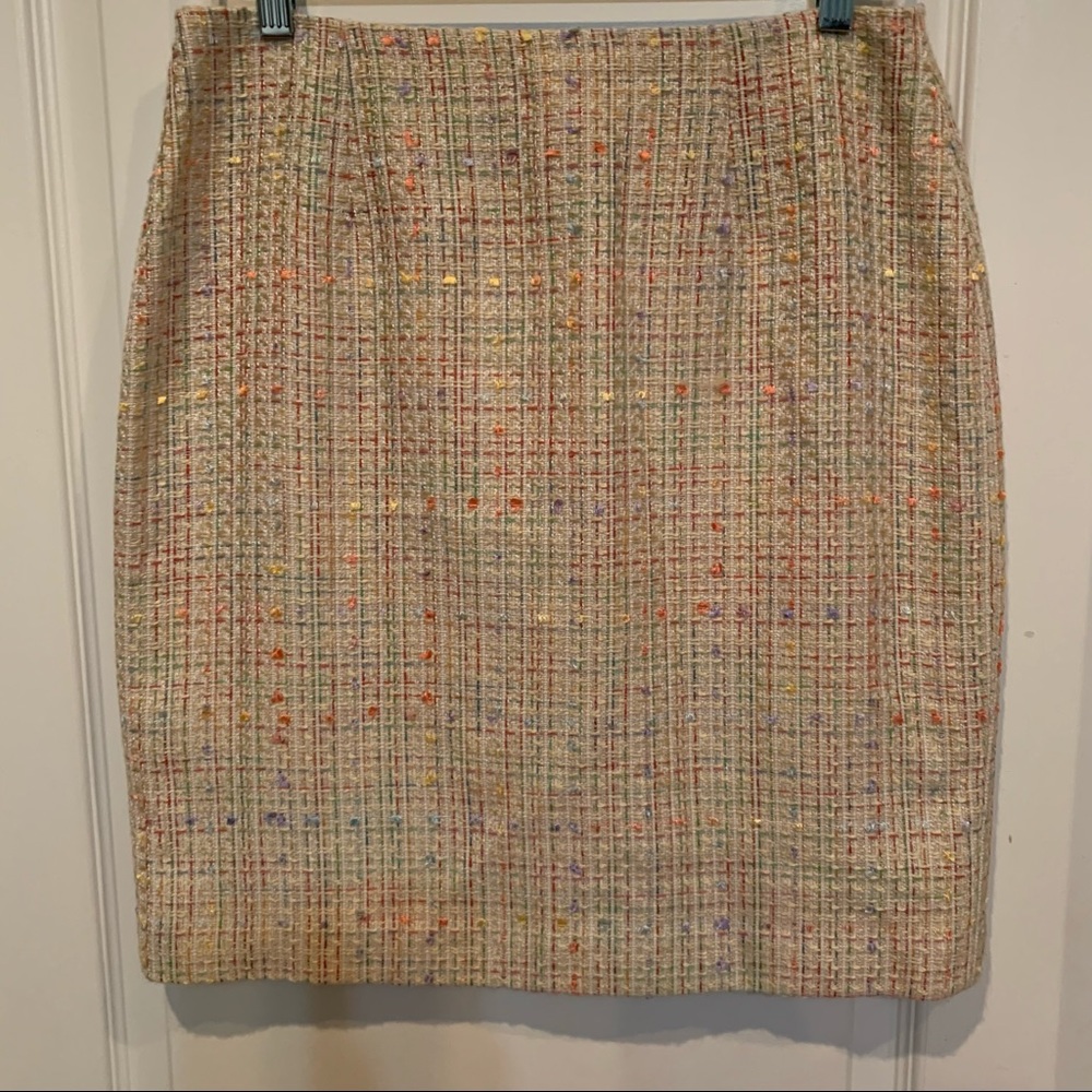 Laura Scott Skirt Plaid Pastels Textured Fully Lined 8 P